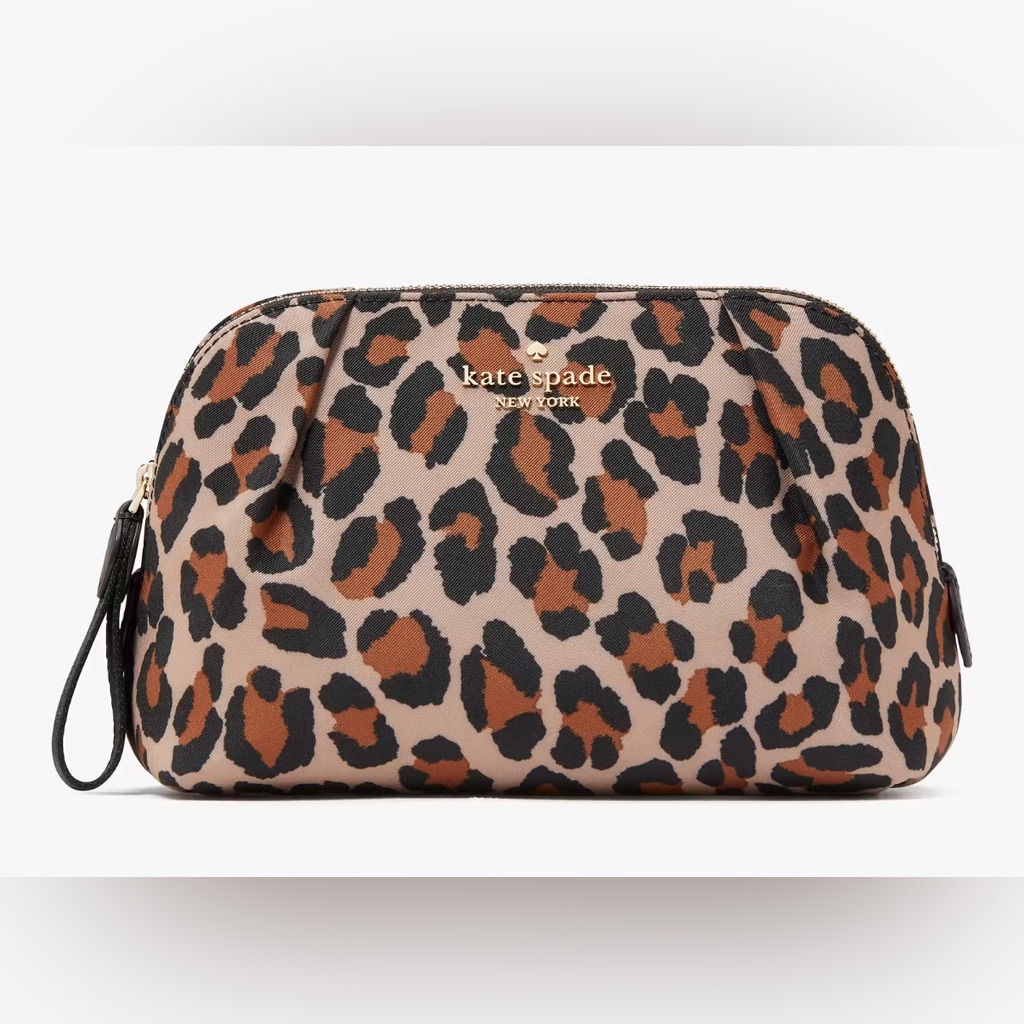 Kate Spade Chelsea Cosmetic Bag In Spotted Leopard Print